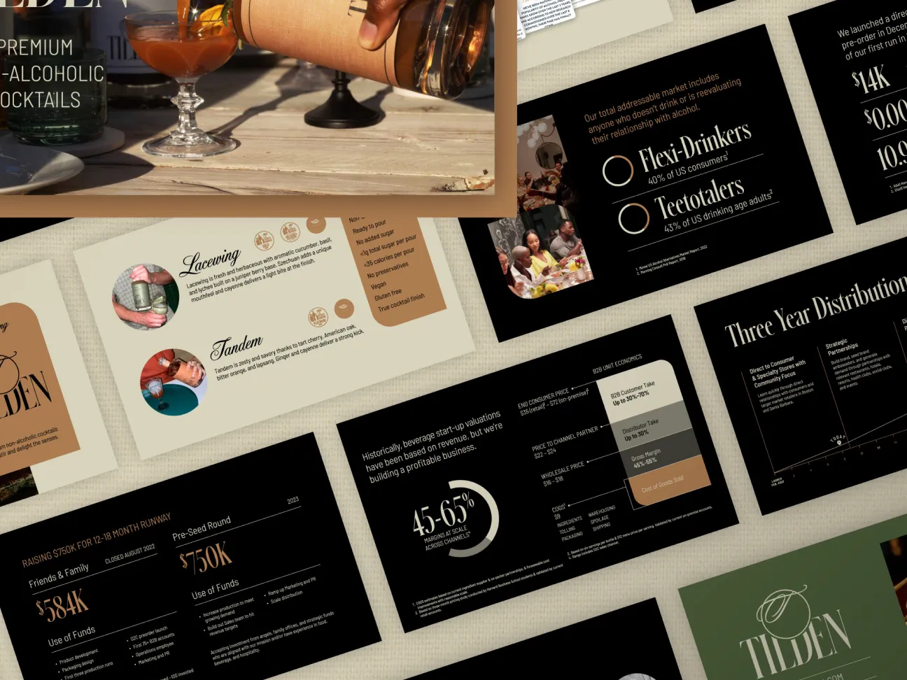 investor presentation design for beverage and cpg brand