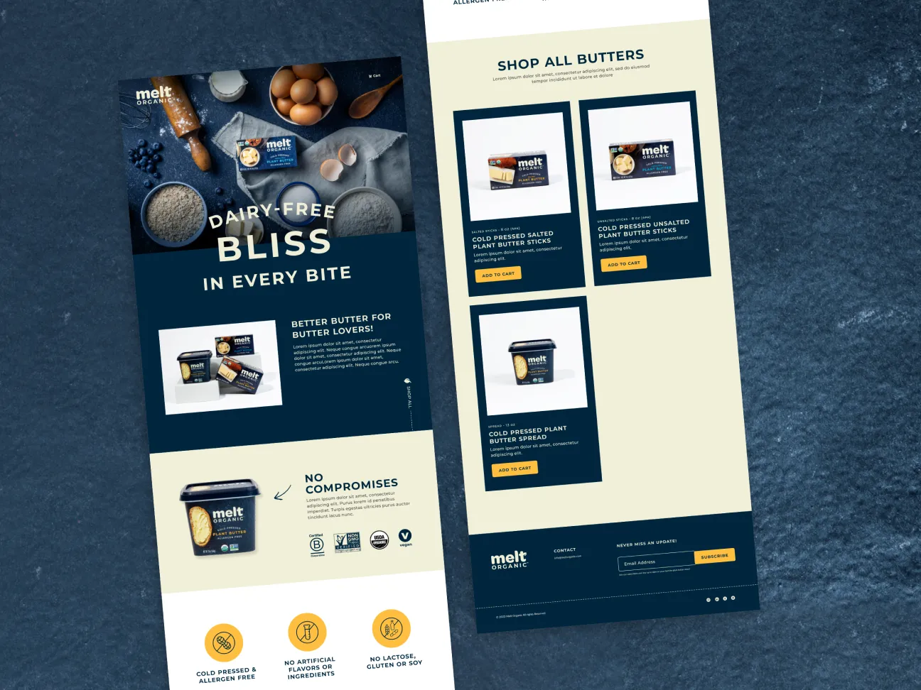 landing page design for dtc cpg brand