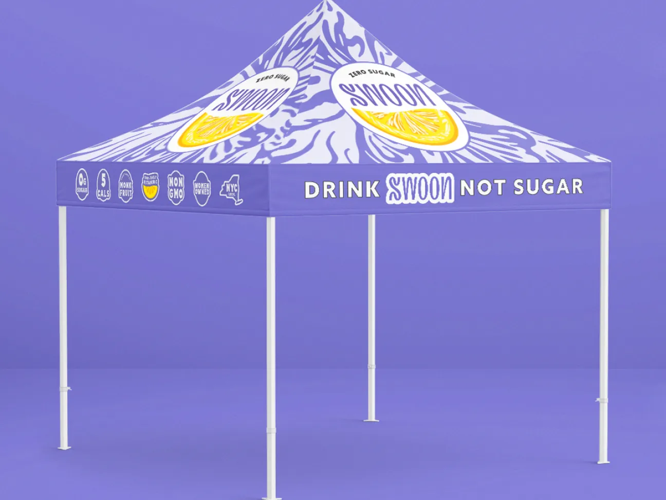 event tent design and print for cpg brand