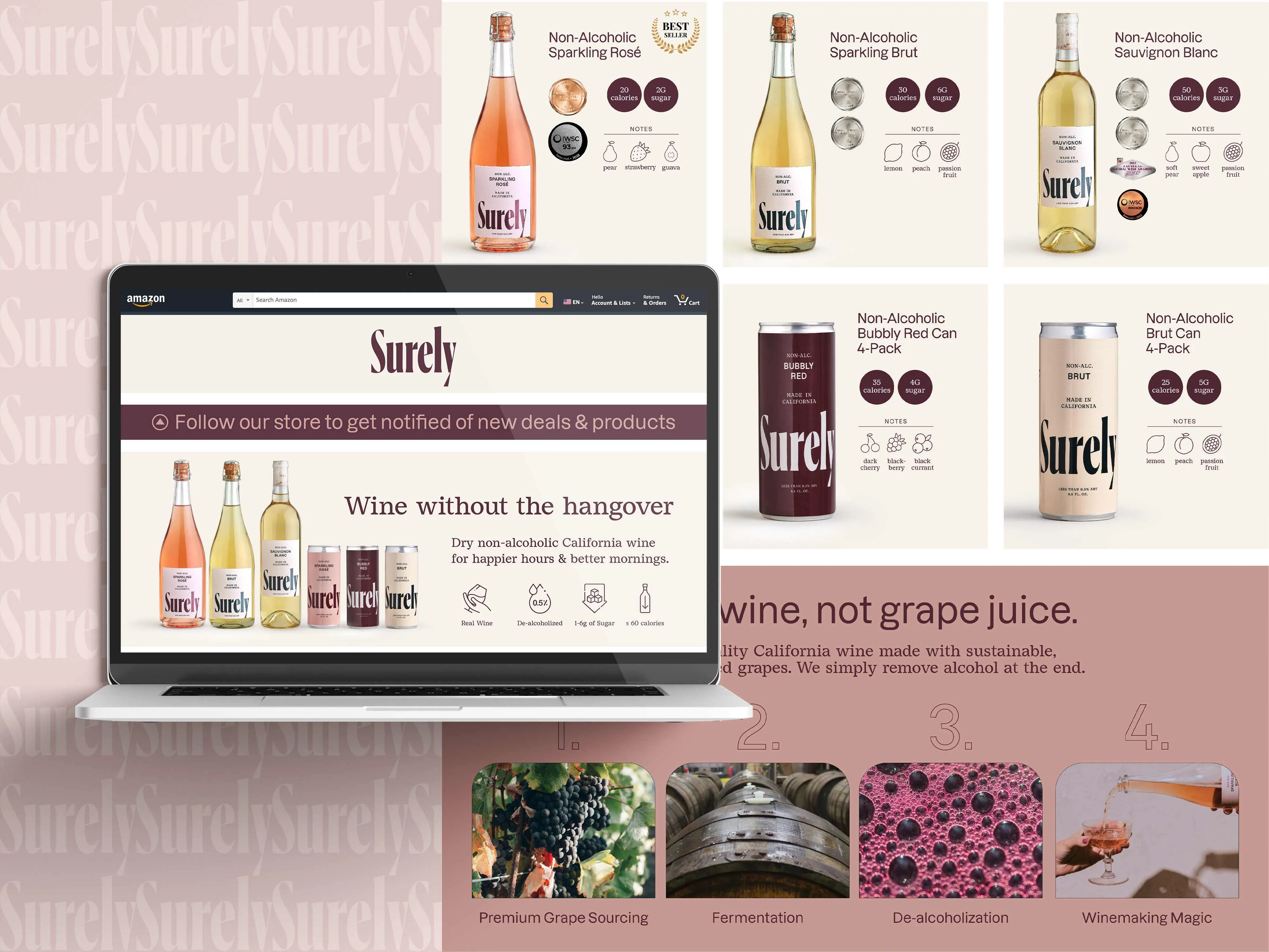 amazon store design for wine brand surely