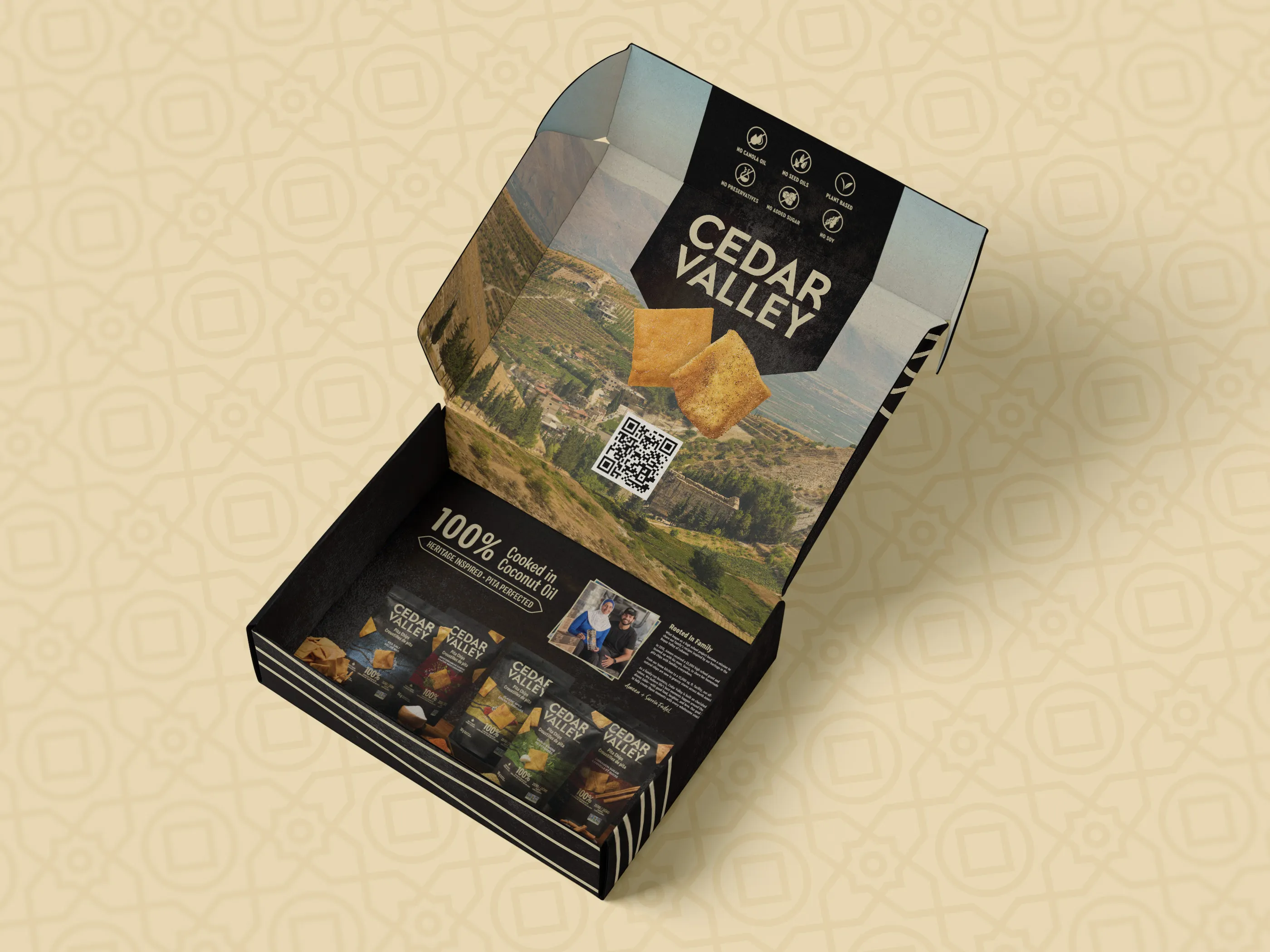 dtc cpg influencer box design for snack brand cedar valley