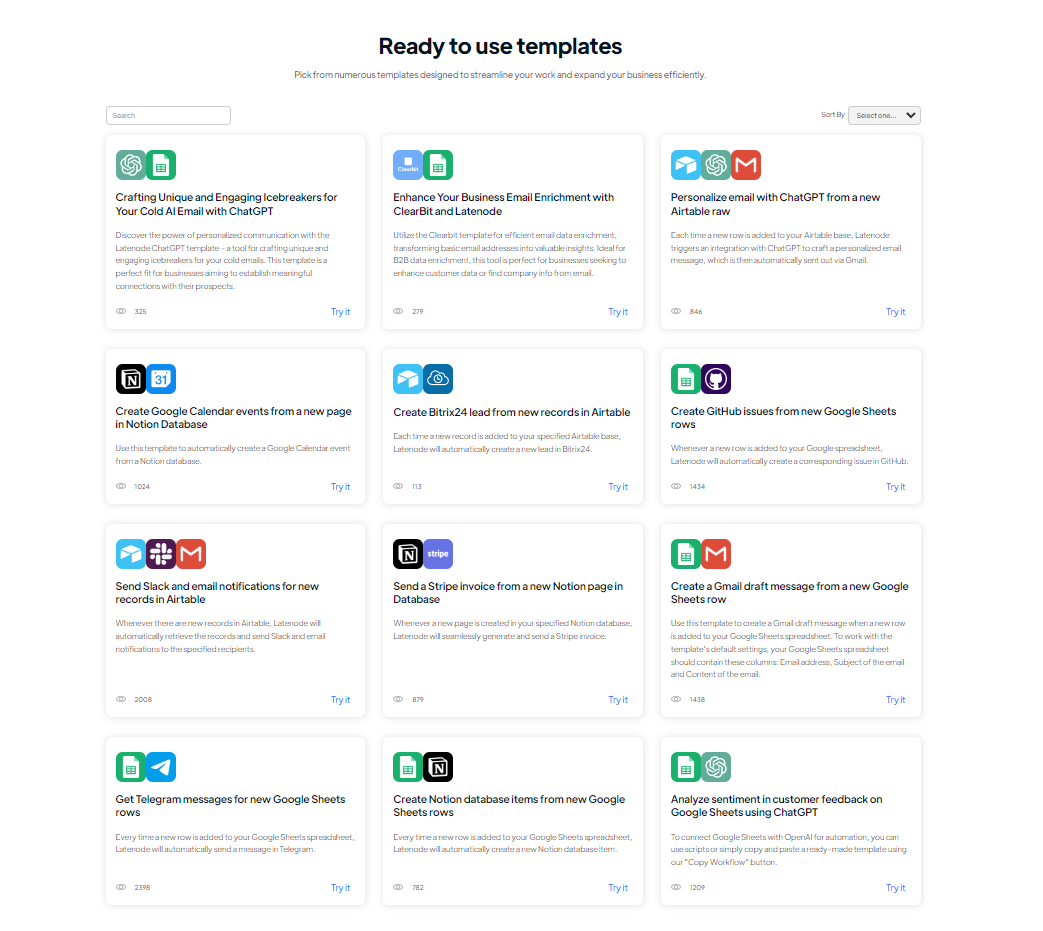 Ready-to-go BPM templates to use on Latenode