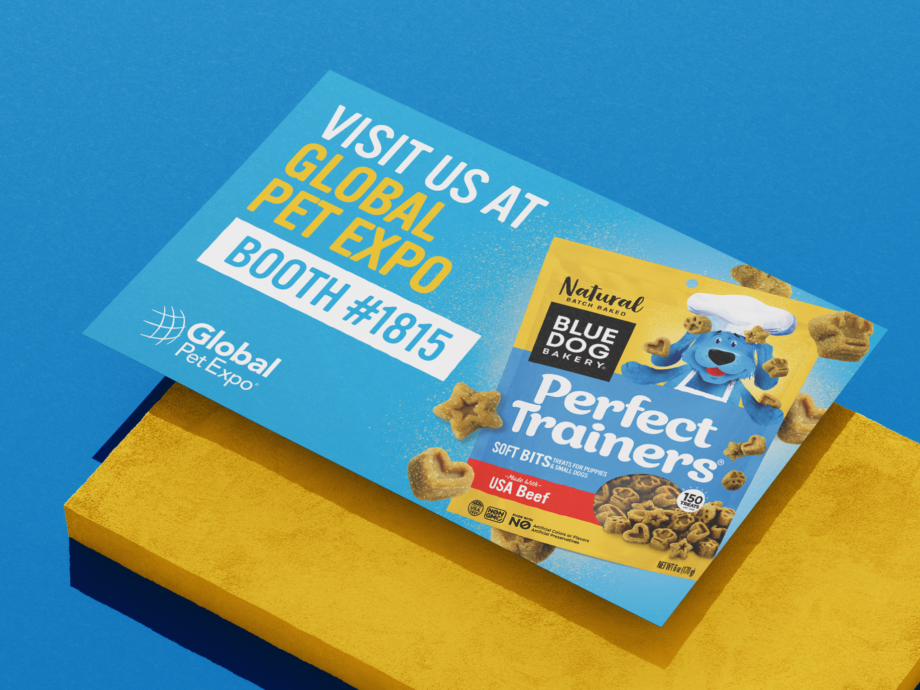 Postcard design for pet brand