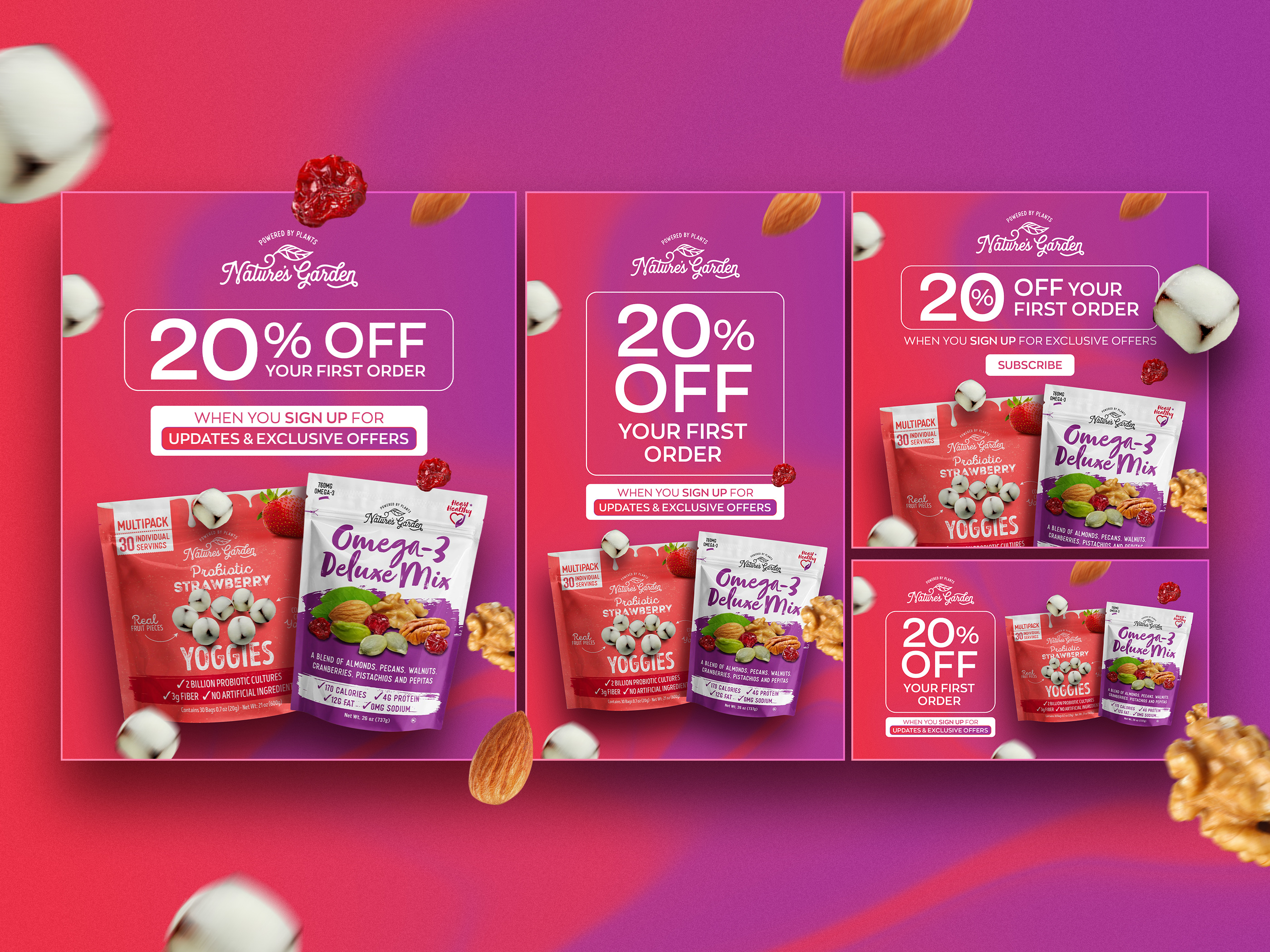 Probiotic Snack Social Media Card Designs