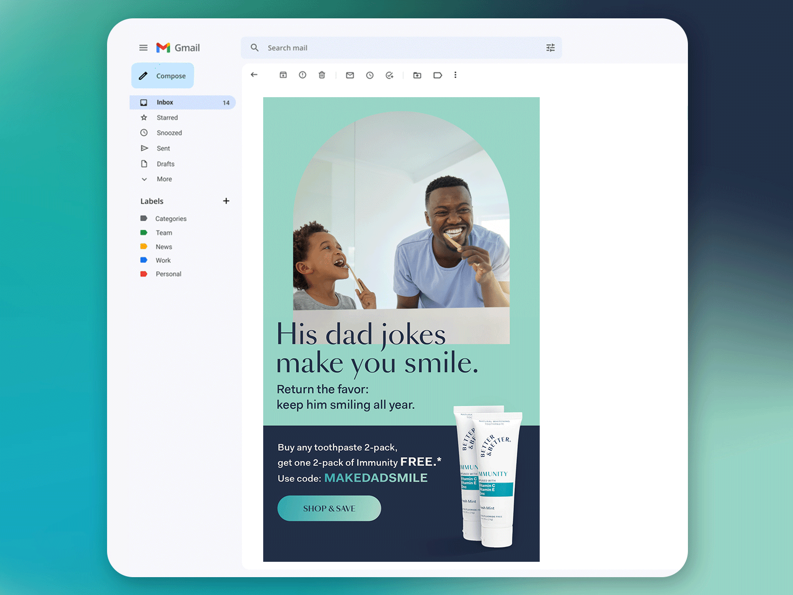 Toothpaste Email Newsletter Design