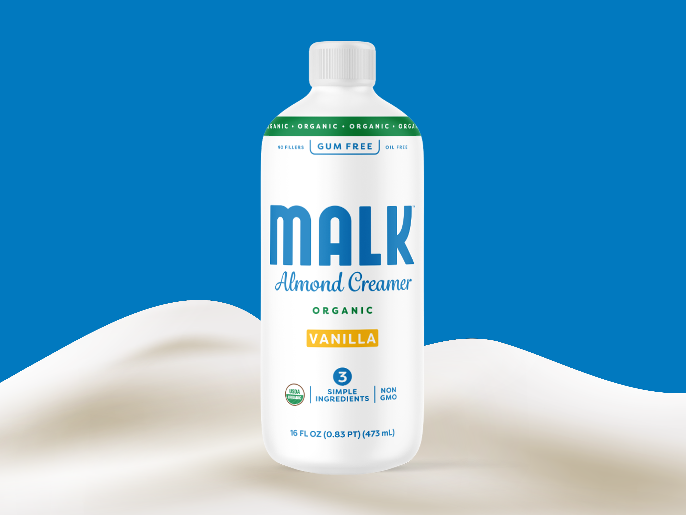 Vanilla Almond Creamer Bottle Design