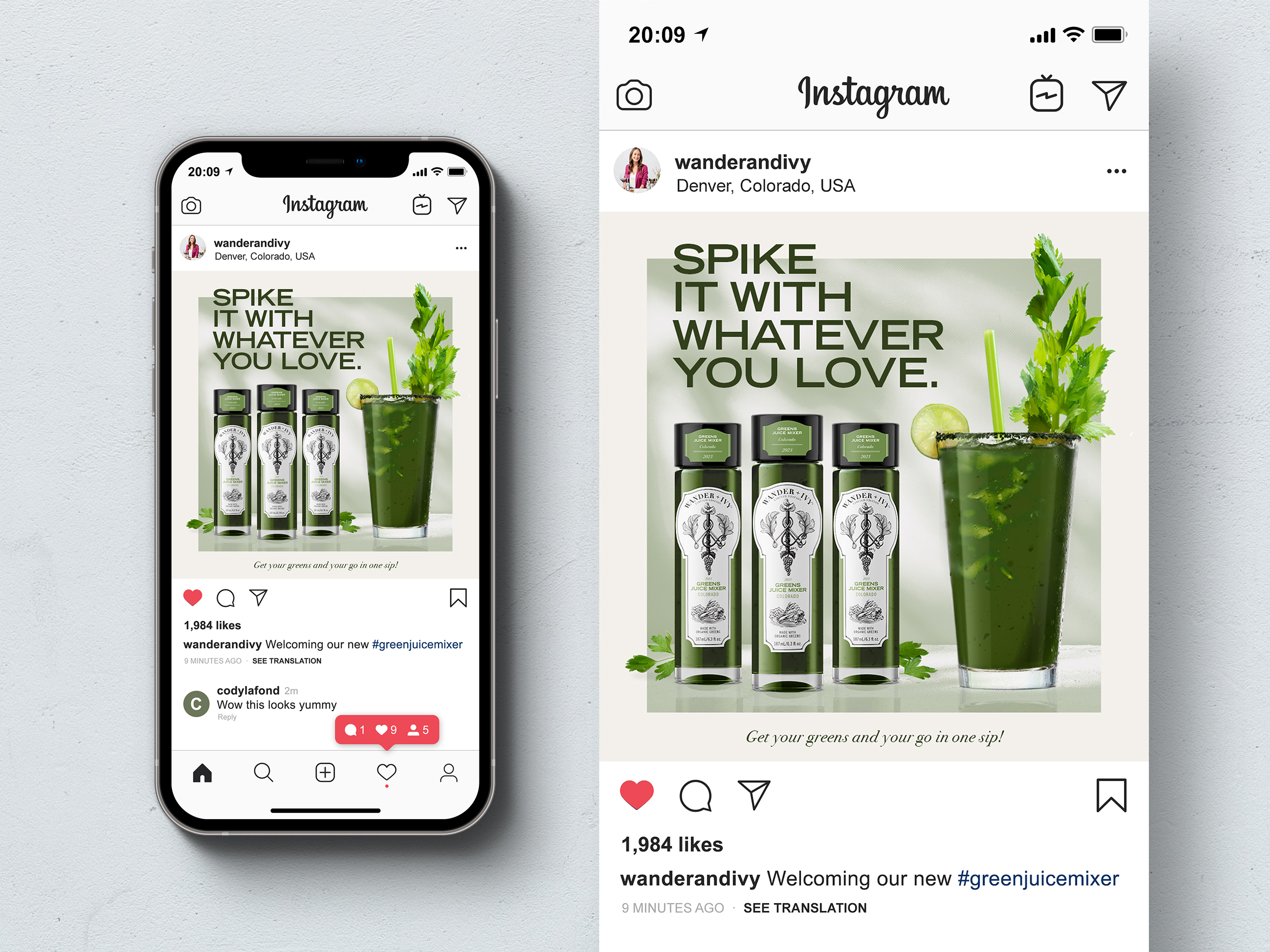 Green Juice Social Media Design