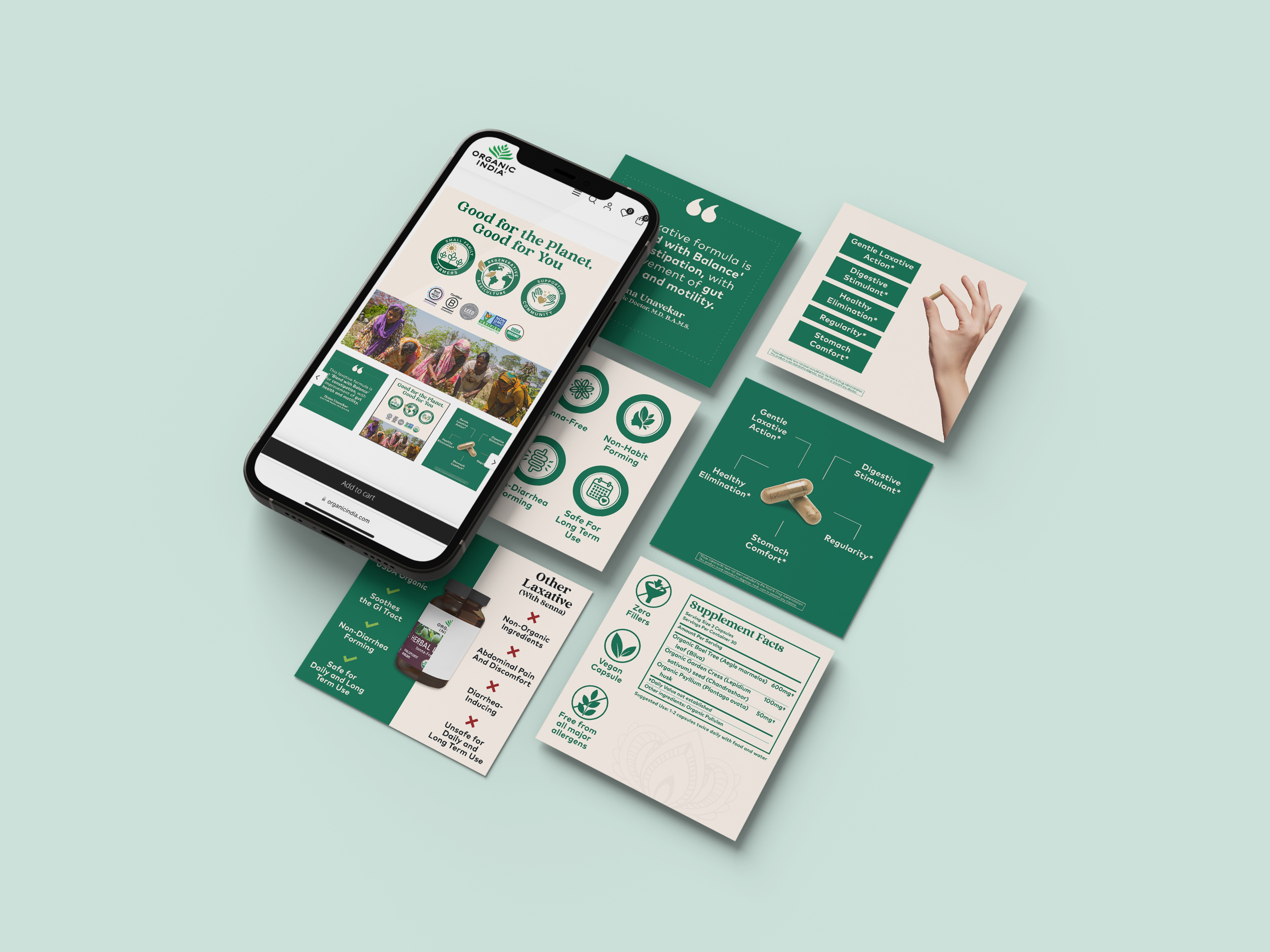 Organic Supplements Product Info Design