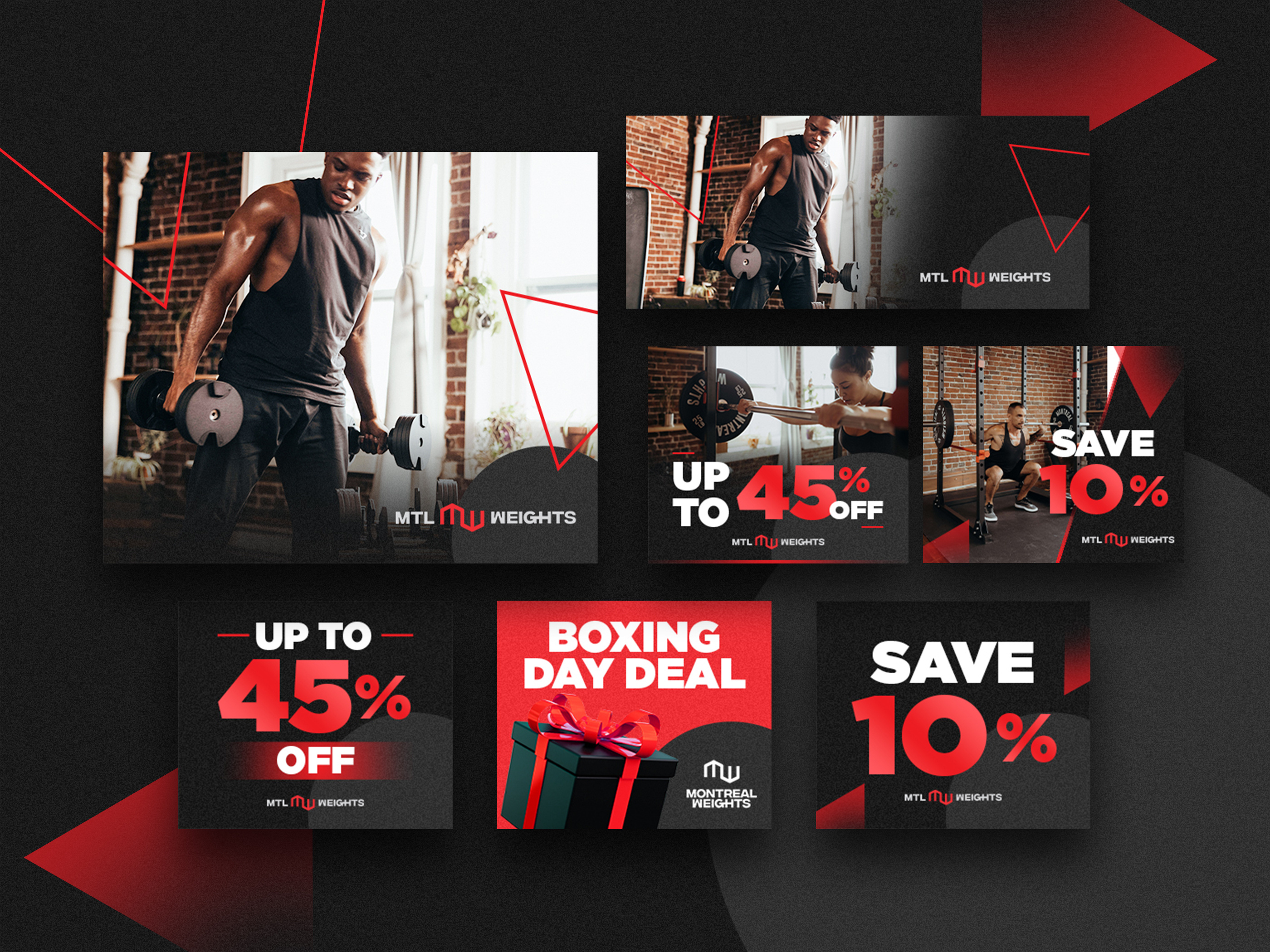 Workout Gym Weights Social Media Promo Design