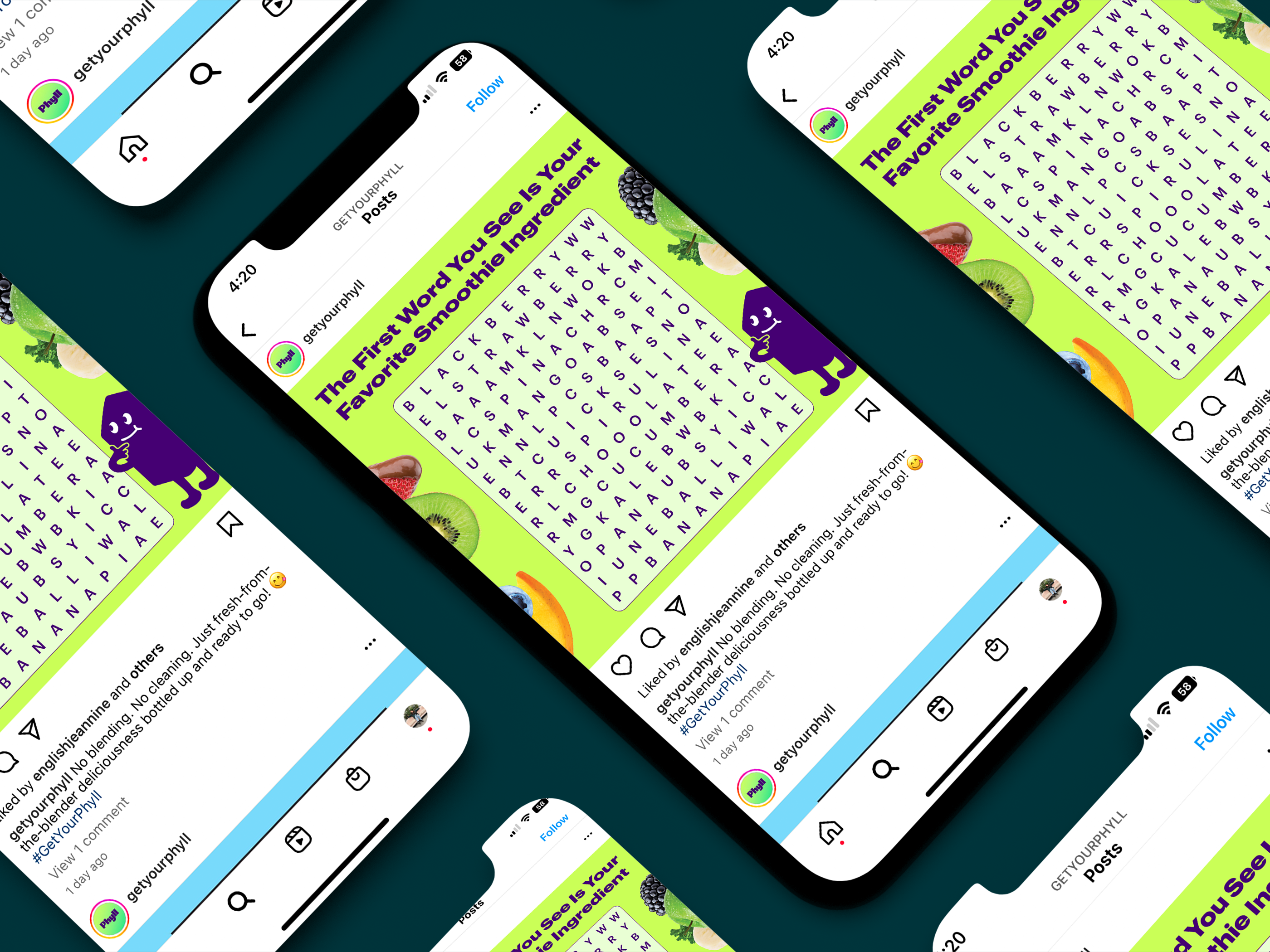 Smoothie Crossword Social Media Design