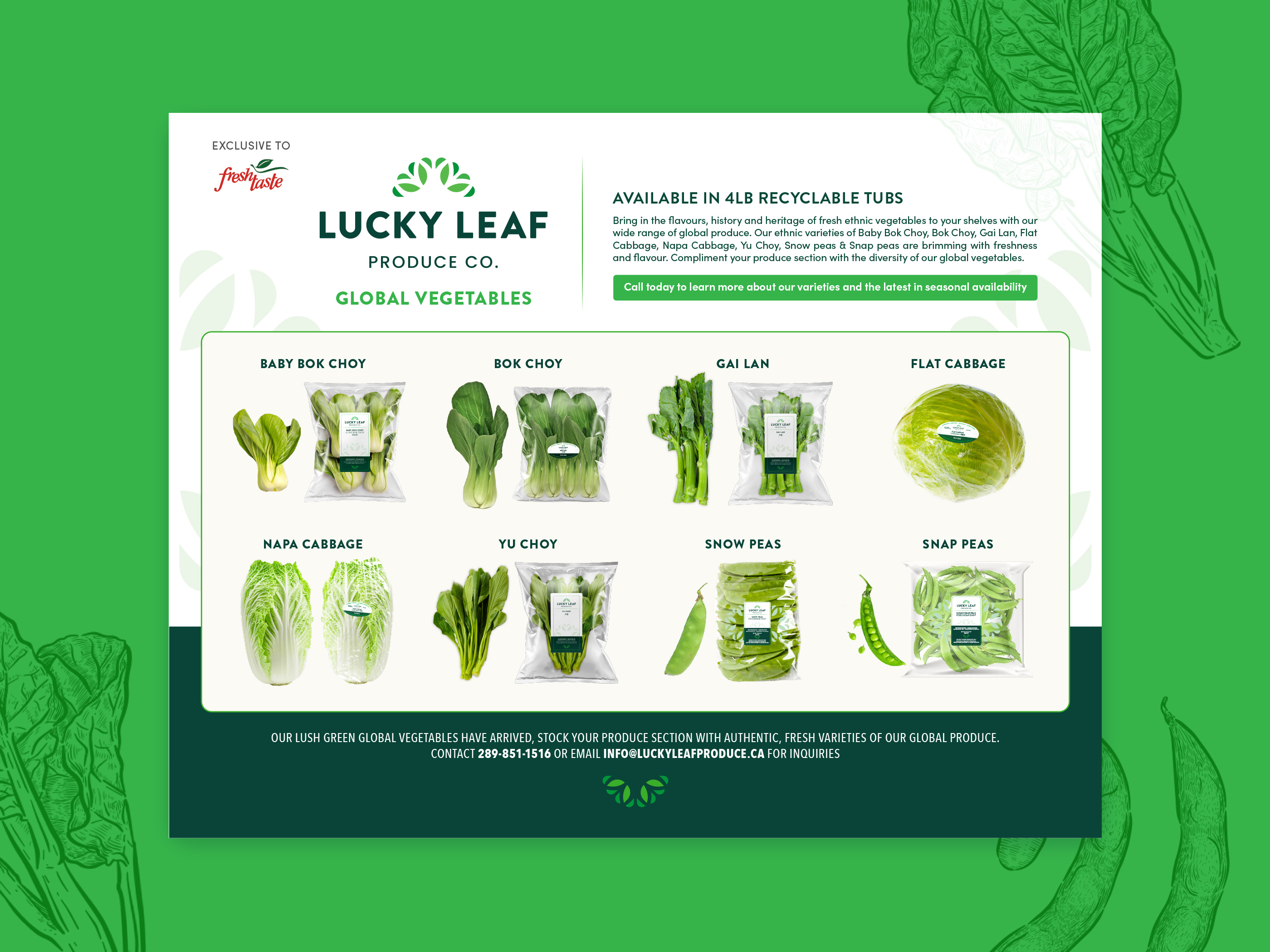 Produce Vegetables Sell Sheet