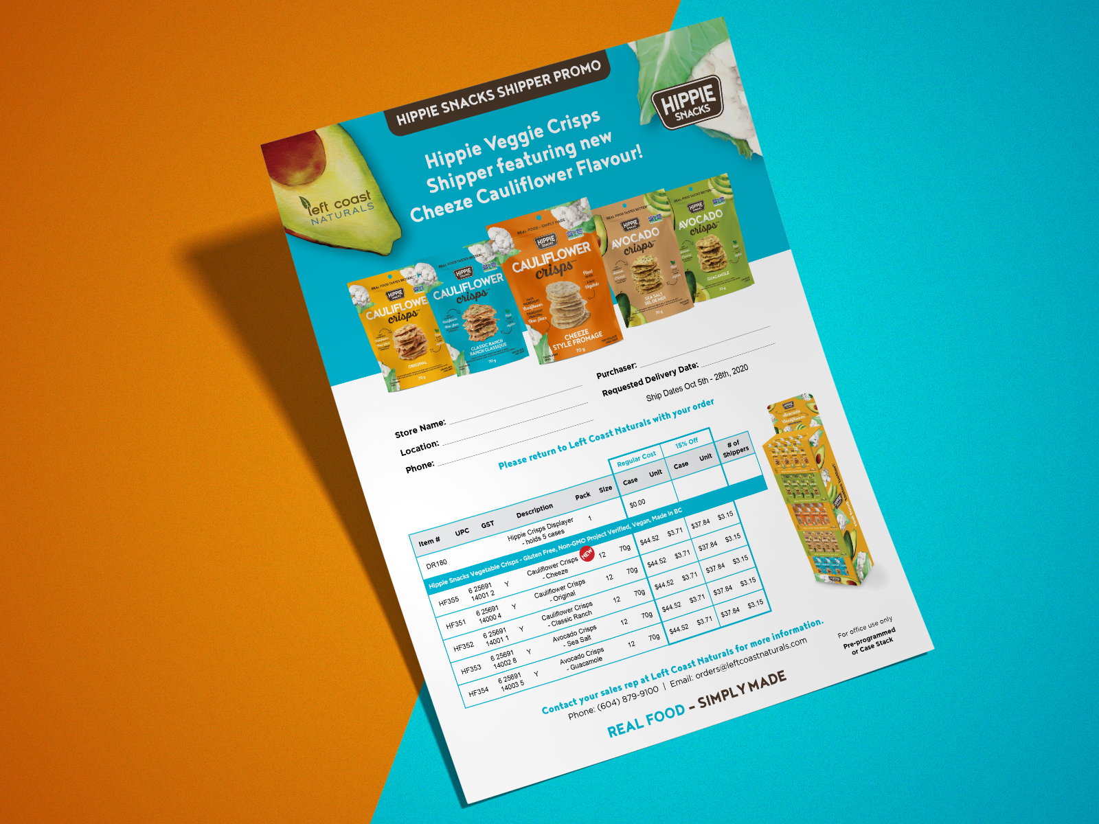 Sell Sheet & Order Form Design for Snack Company