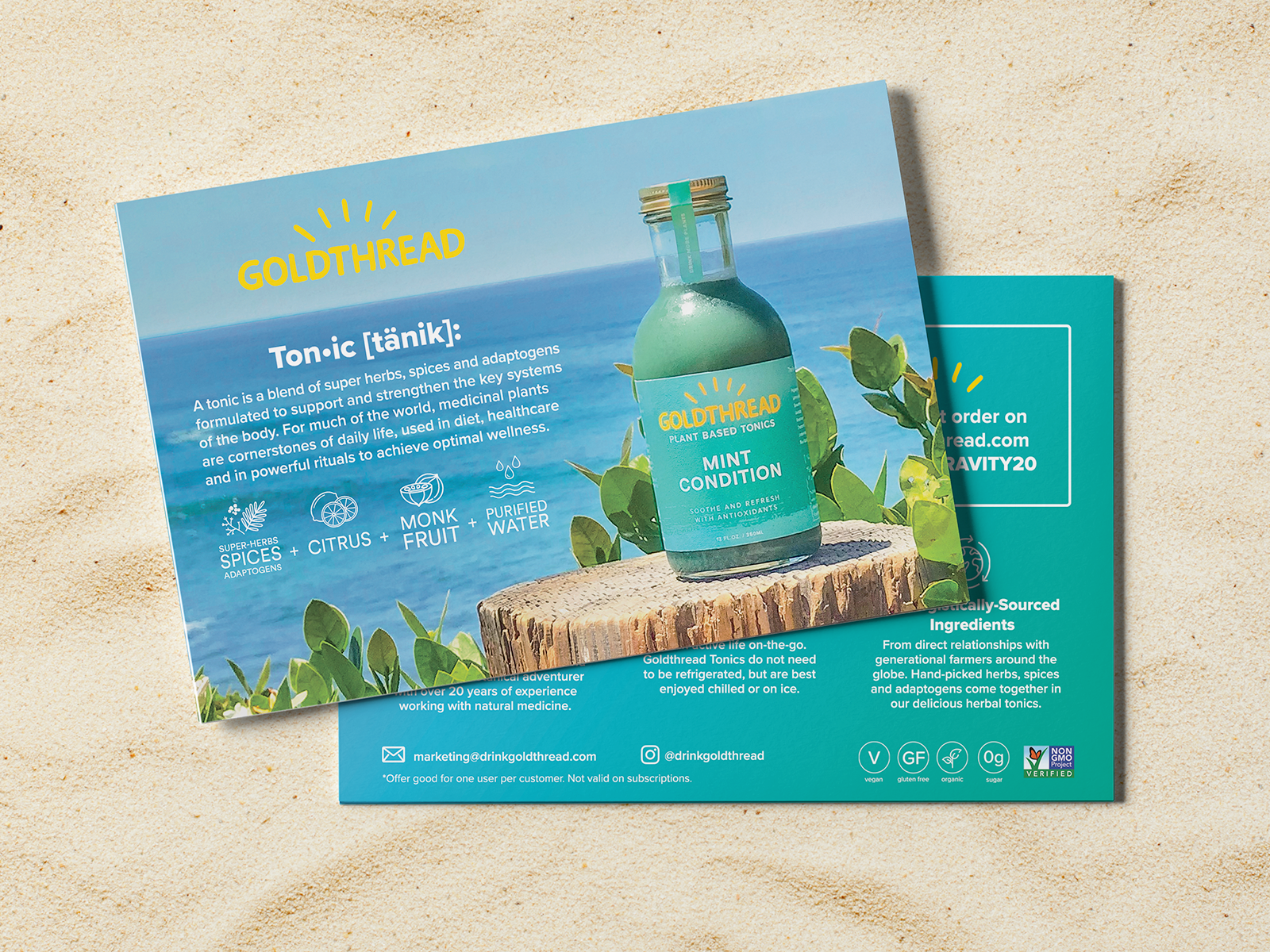 Beverage Postcard Package Insert Design