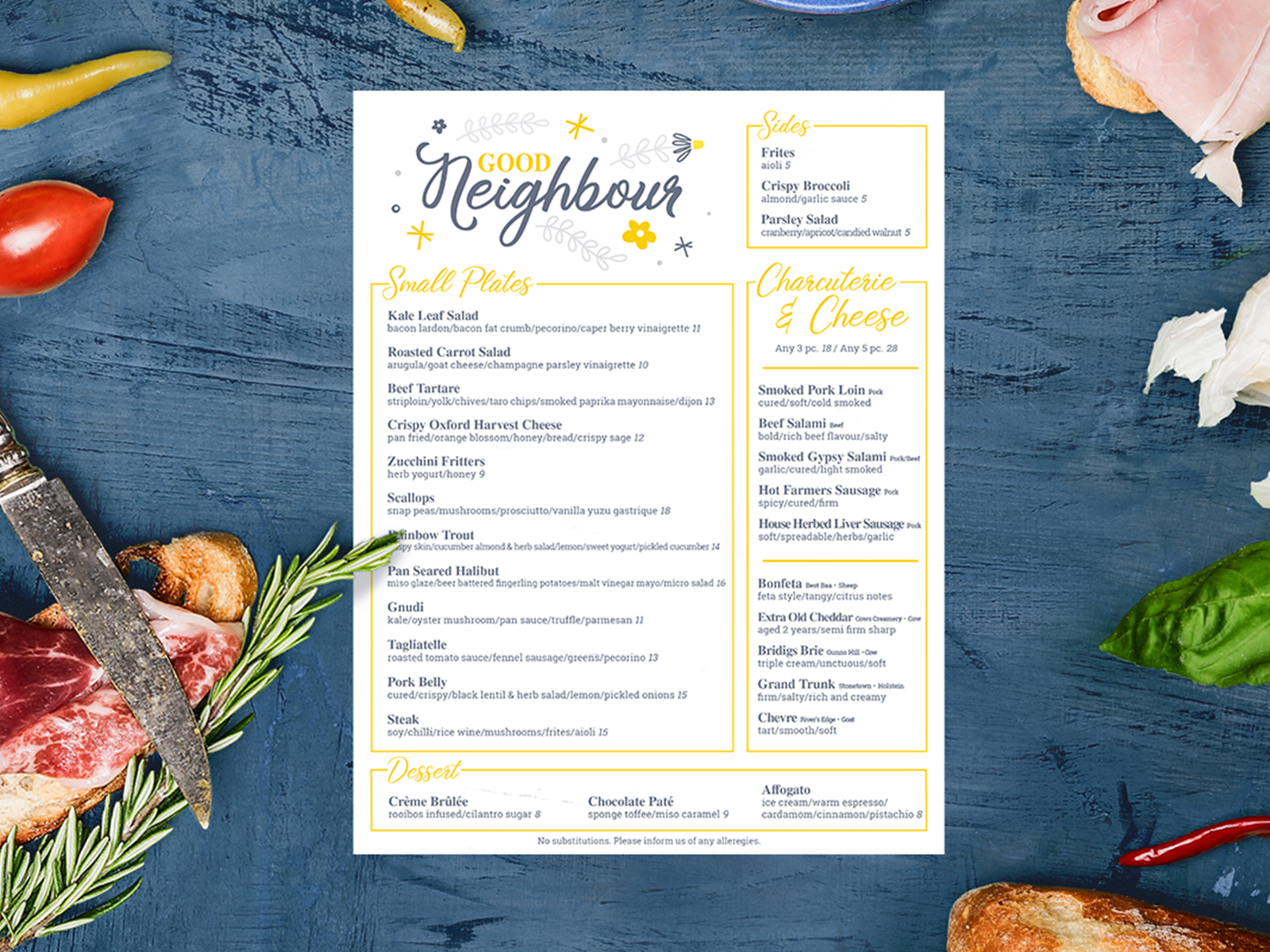 Menu Layout & Design for Local Restaurant