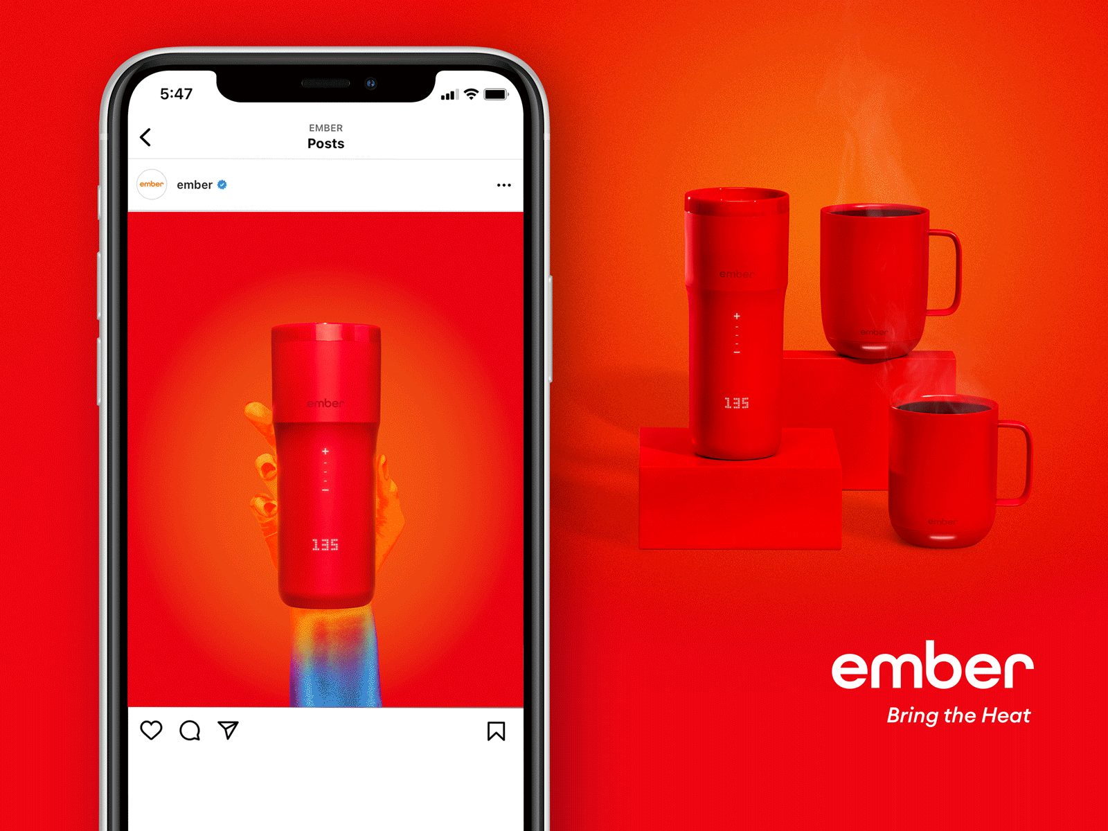 Drink Warmer Product Red Social Media Design