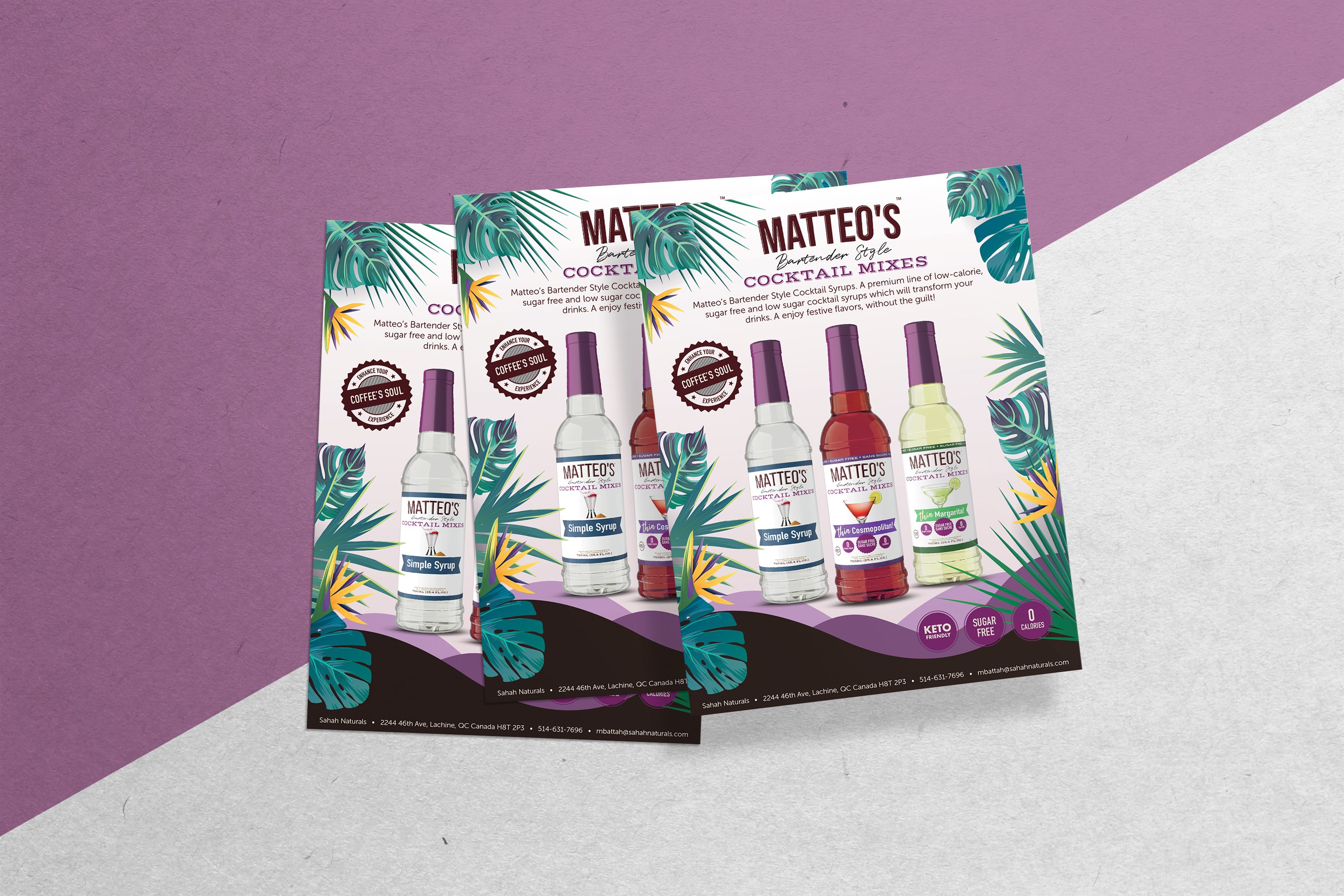 Cocktail Mixes Sell Sheet Design