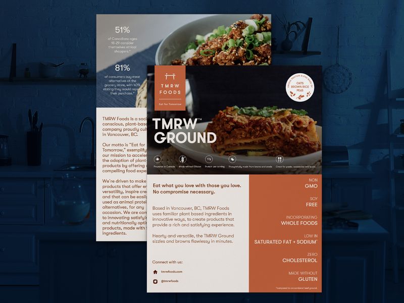 Food Product Info Sheet Design