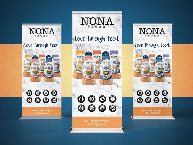 Roll Up Banner Design For Vegan Food Brand