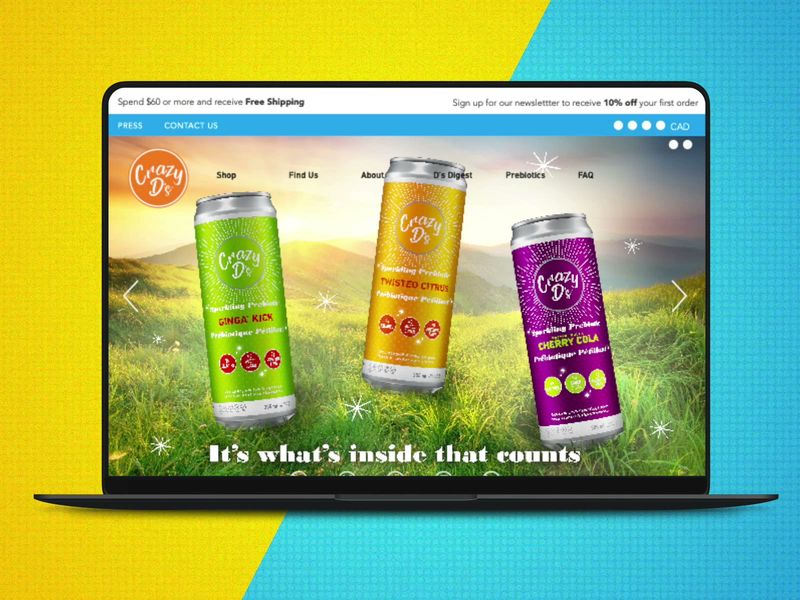 Website Layout Design For Beverage/CPG Brand