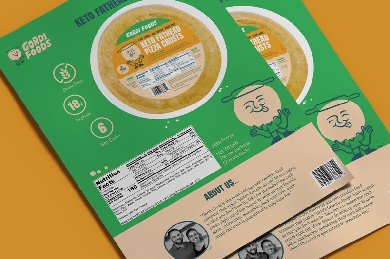Keto Pizza Crust Sell Sheet Design