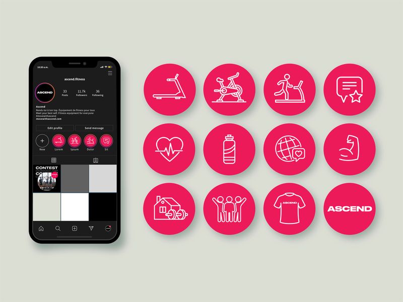 Social Media Icons for Fitness Brand