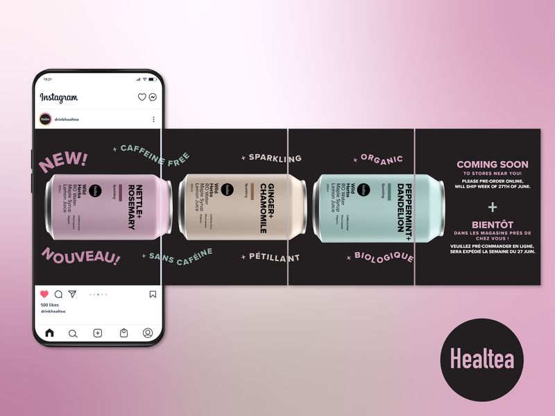 Health Tea Instagram Carrousel Design