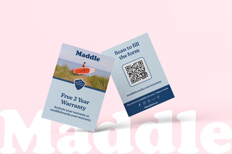 Paddleboard Brand Warranty Card Design