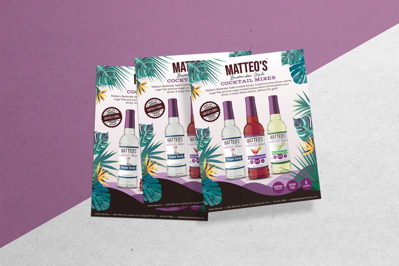 Cocktail Mixes Sell Sheet Design