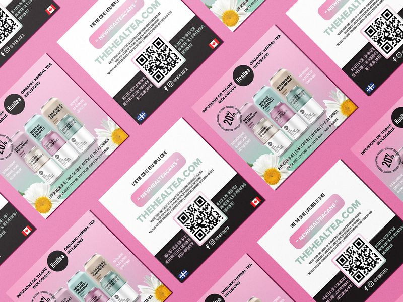 Tea Brand Promotional Postcard Design