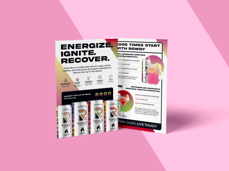 Energy Drink Post Card Design