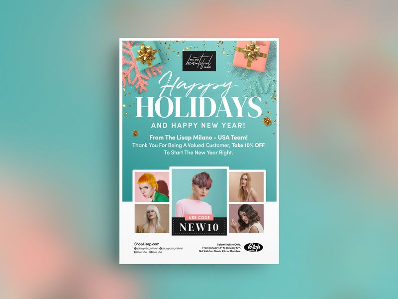 Holiday Card Hair Postcard Design