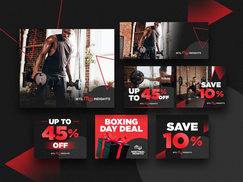 Workout Gym Weights Social Media Promo Design