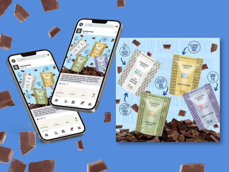 Chocolate Pieces Standup Pouch Design