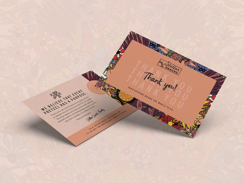 Pretzel Brand Thank You Card Design
