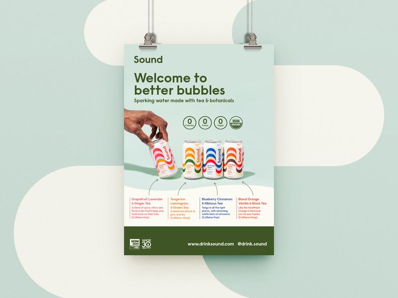 Sparking Water One Sheet Flavours Design