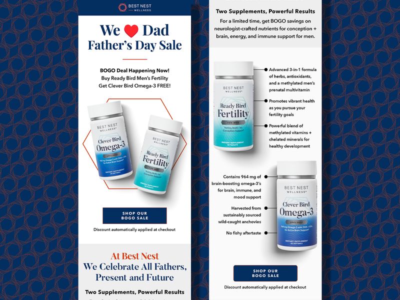 Supplements Father's Day Email