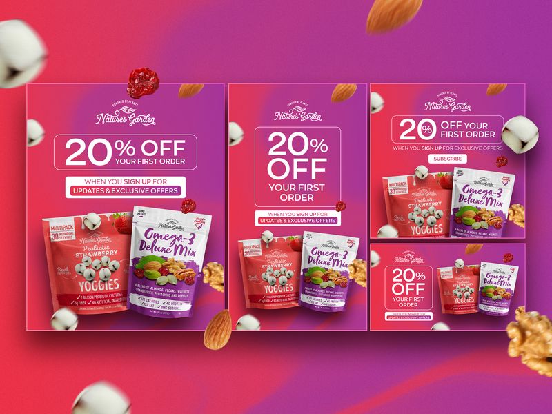 Probiotic Snack Social Media Card Designs