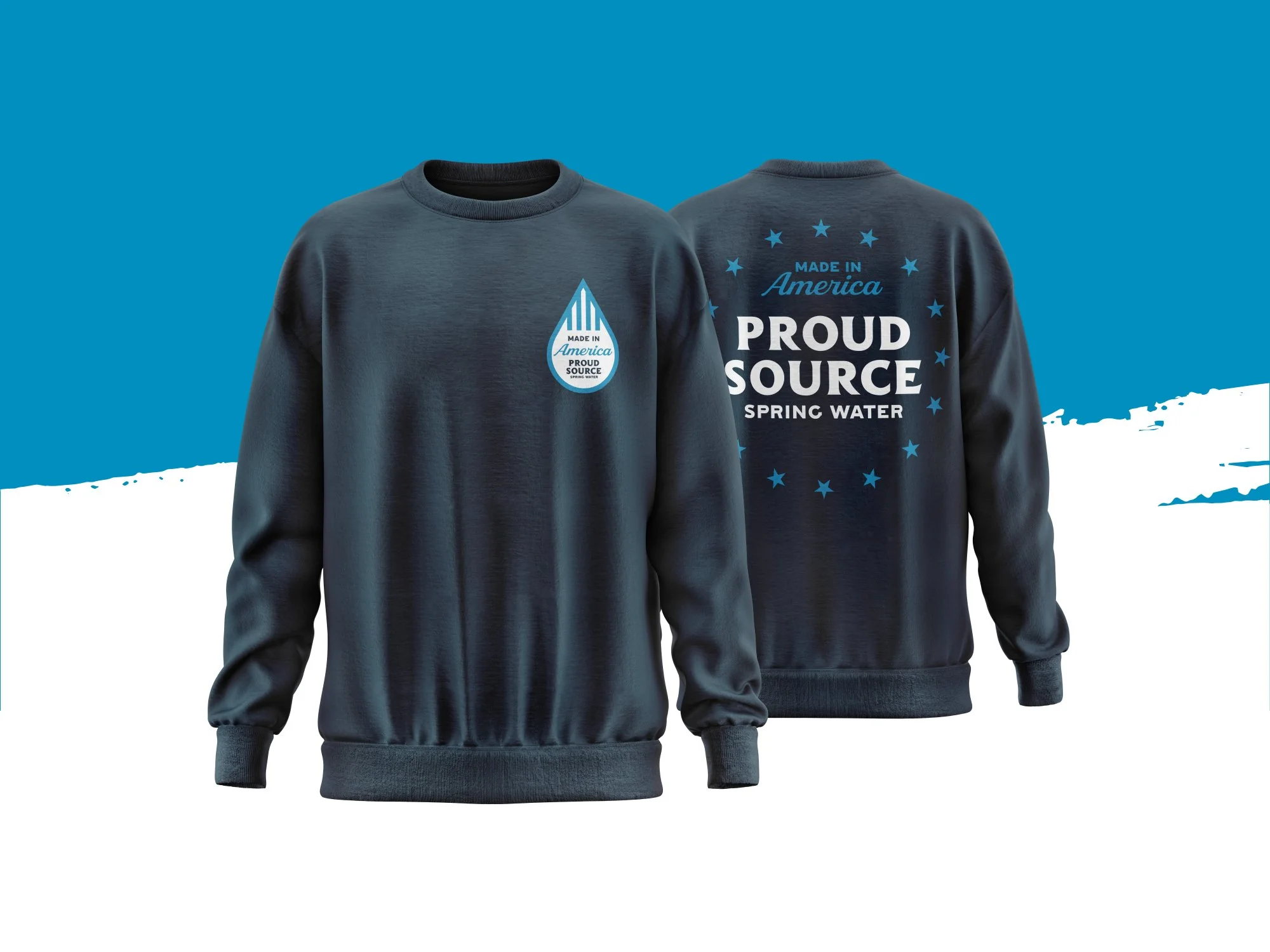 Crewneck Sweater for Spring Water Brand