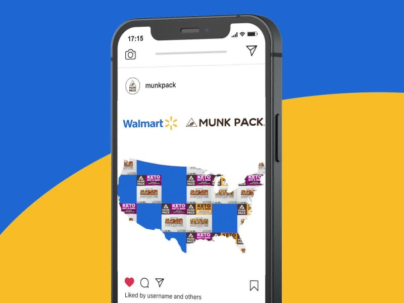 Animated product release announcement for CPG snack brand designed for trade shows and retail events, motion design asset for digital display marketing, promotional video graphic for experiential environments
