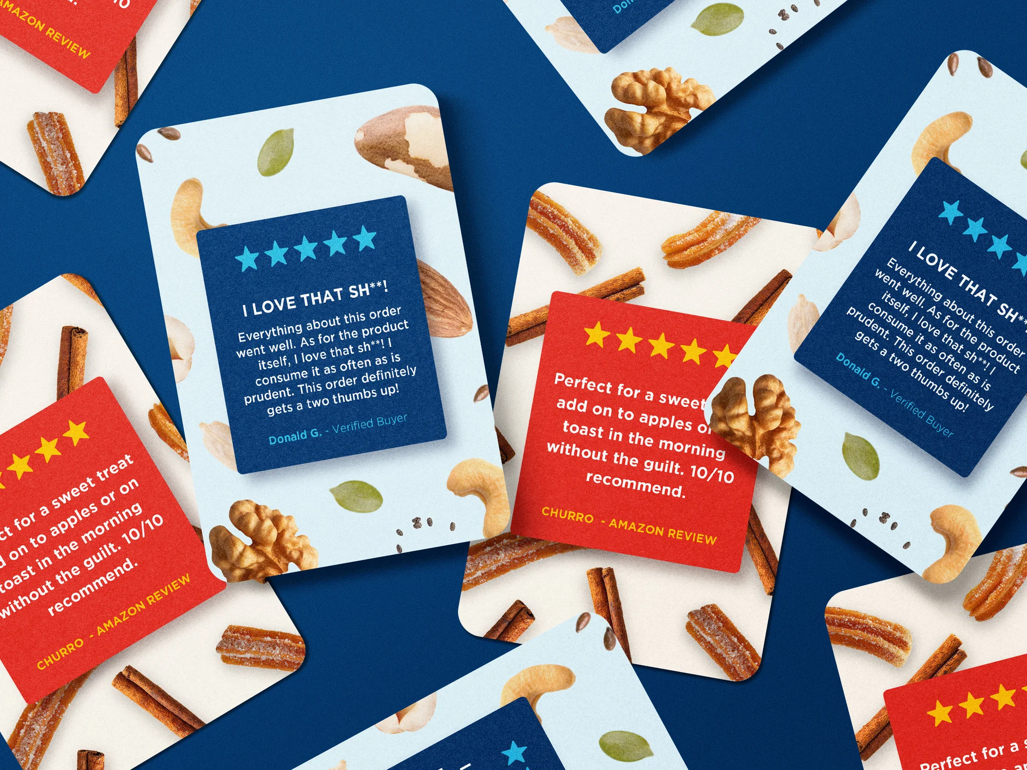 Social Review Cards for Nut Butter Brand
