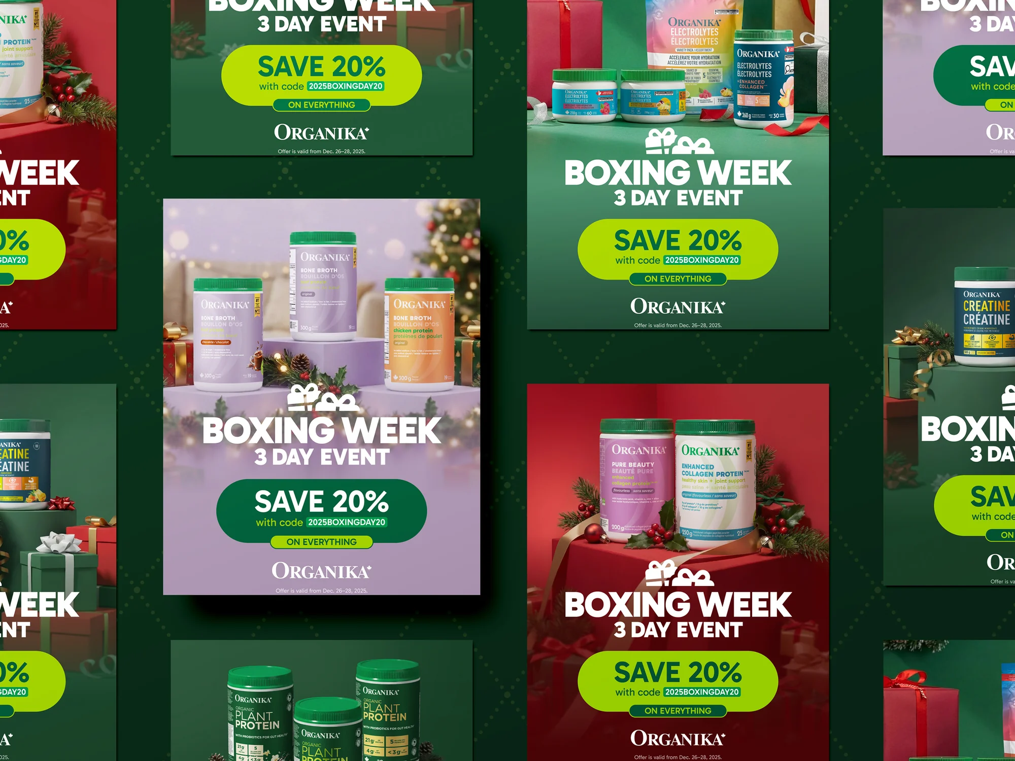 Boxing Week Ad Suite for Health Supplement Brand