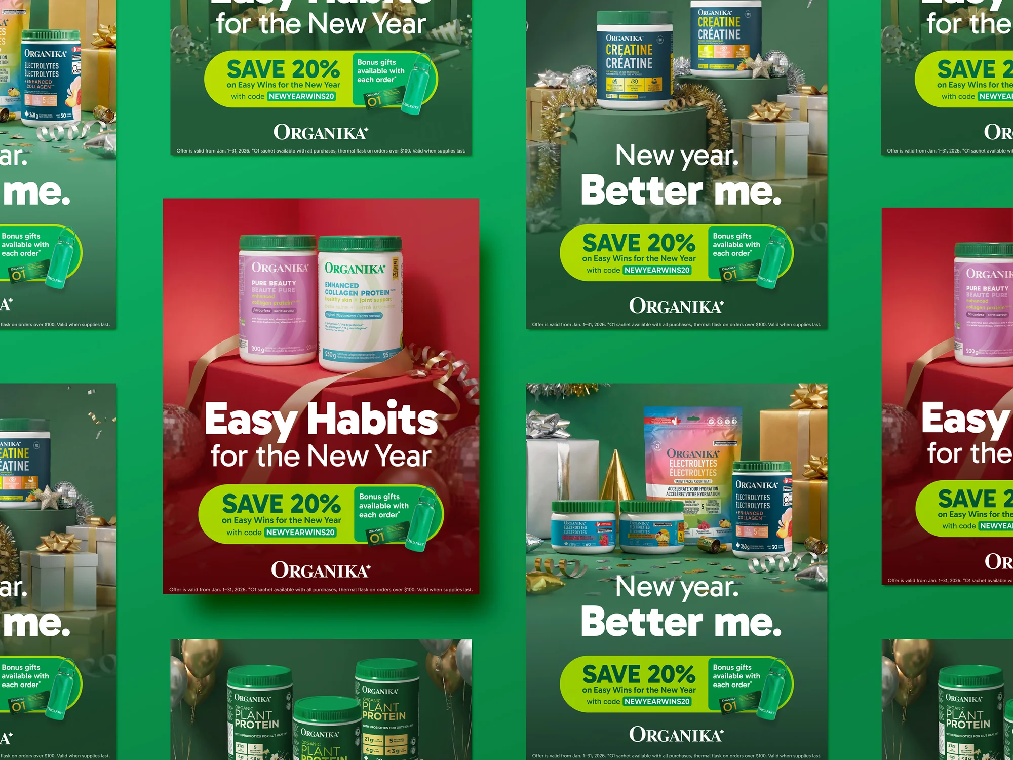 New Year Ad Suite for Health Supplement Brand