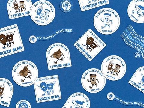 Sticker Collection for Frozen Coffee Brand