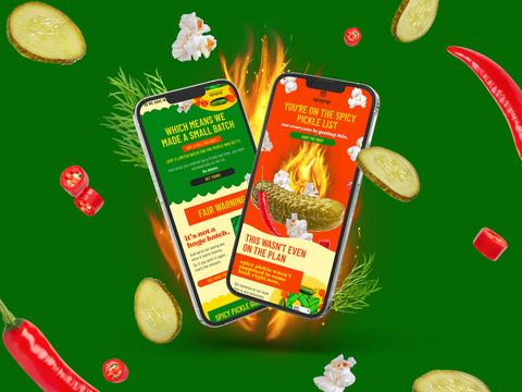 Spicy Pickle Launch Email for Gourmet Popcorn Brand