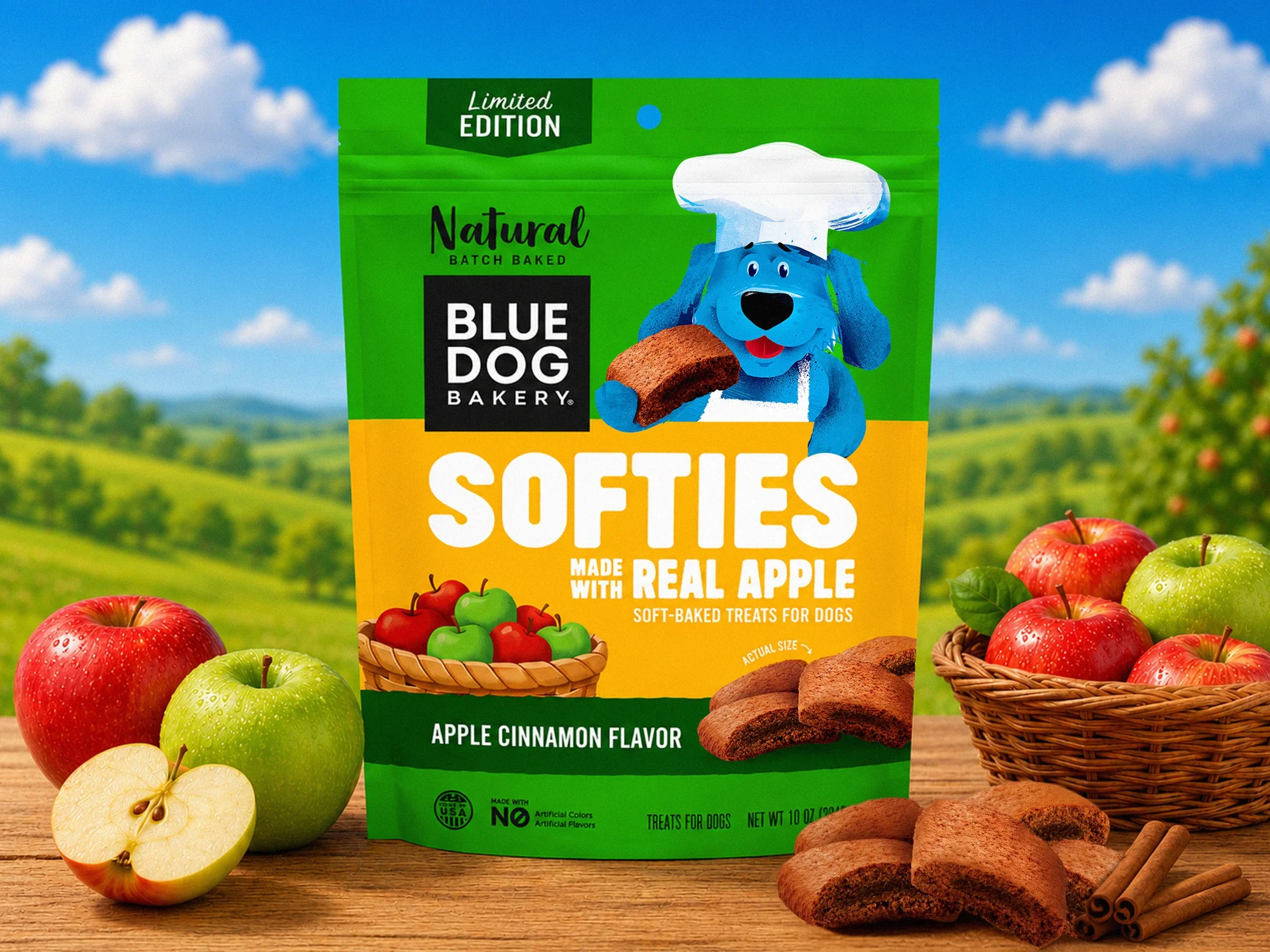 Apple Cinnamon Softies Packaging for Bakery Pet Brand