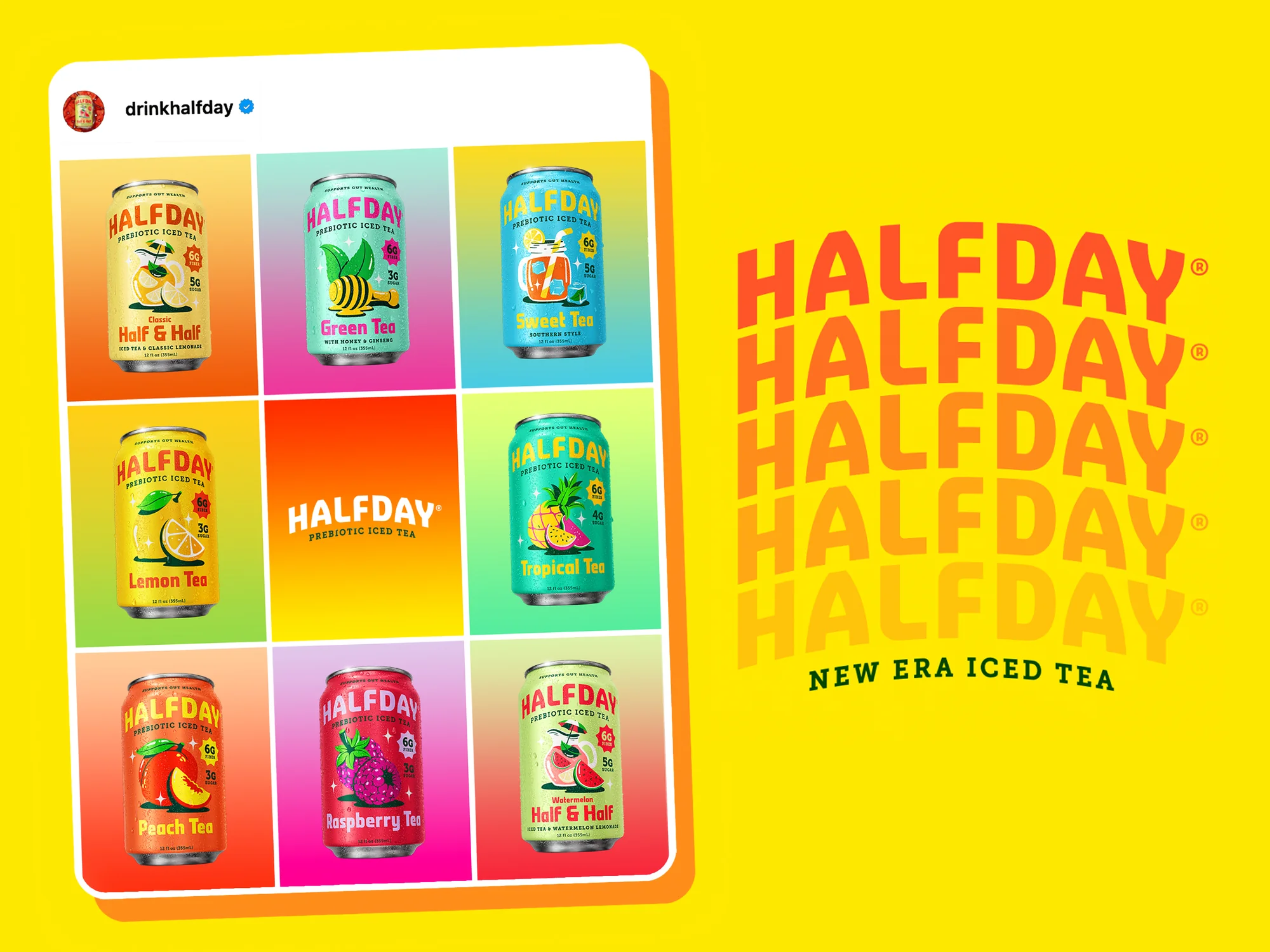 Instagram Feed Grid for Prebiotic Iced Tea Brand