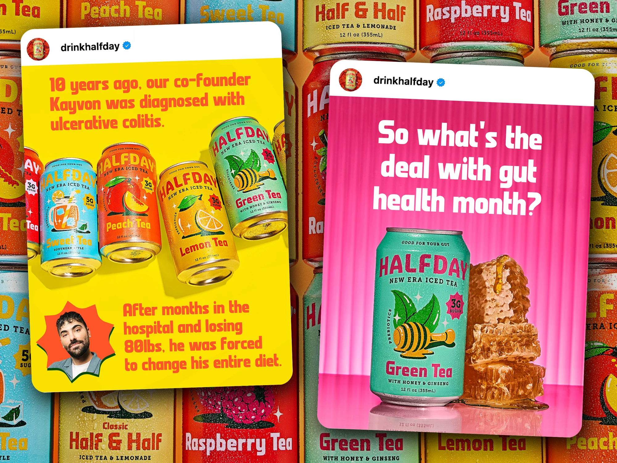 Brand Story Social Cards for Prebiotic Iced Tea Brand