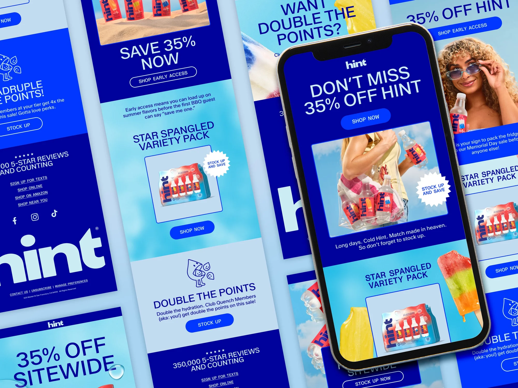 Memorial Day Email Campaign for Flavored Water Brand