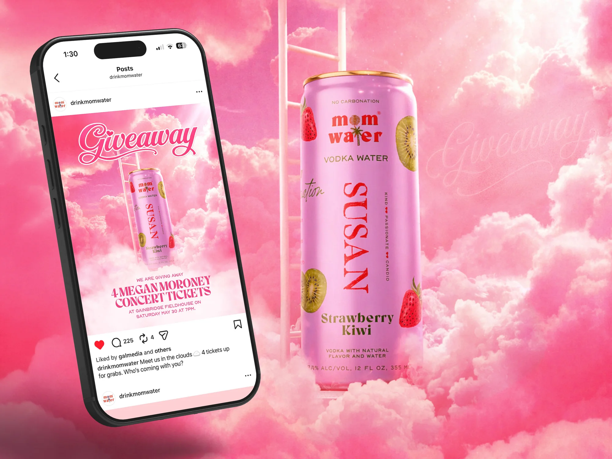 Concert Ticket Giveaway Social Post for Vodka Water Brand