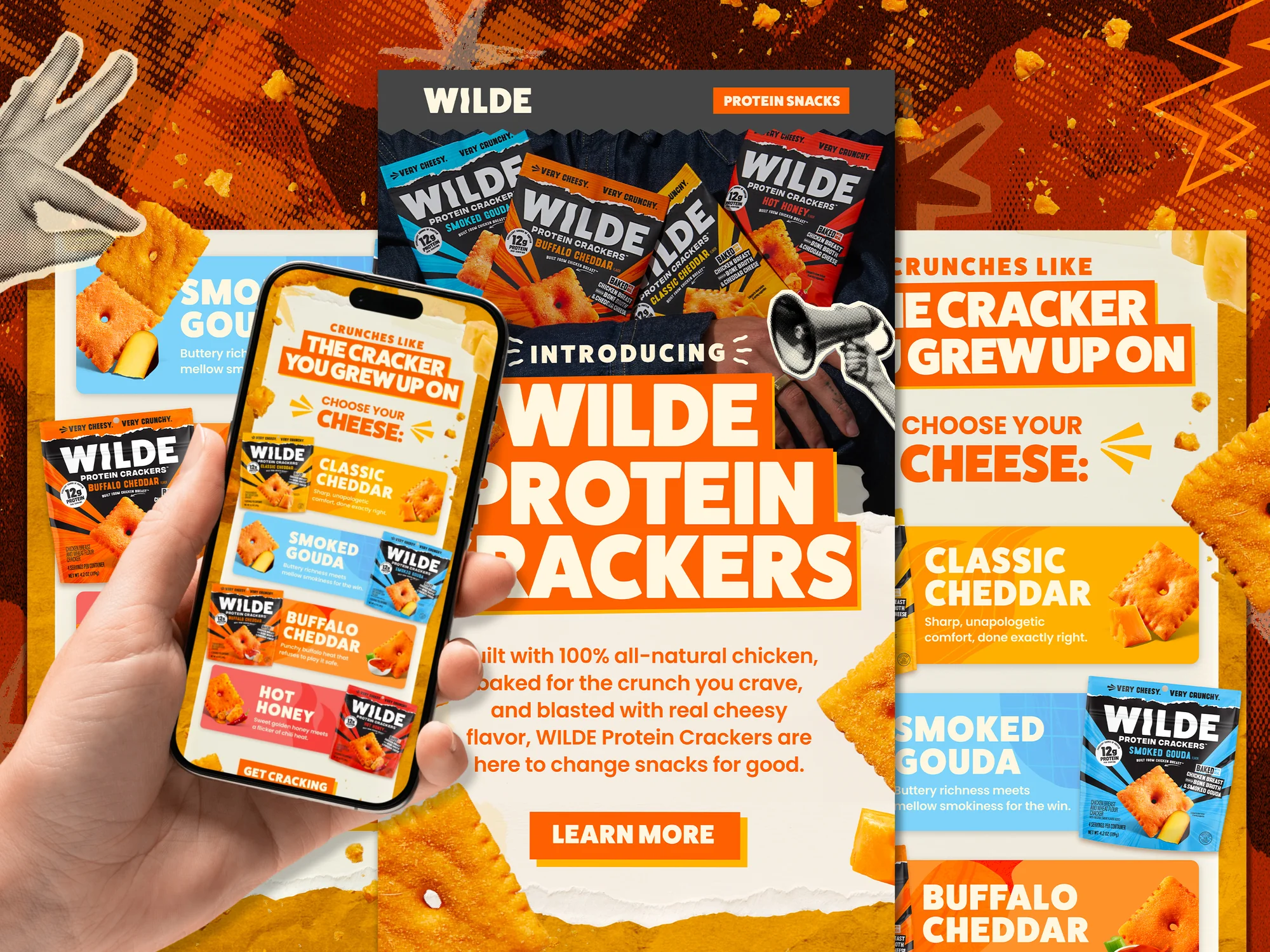 Cracker Launch Email for Protein Cracker Brand